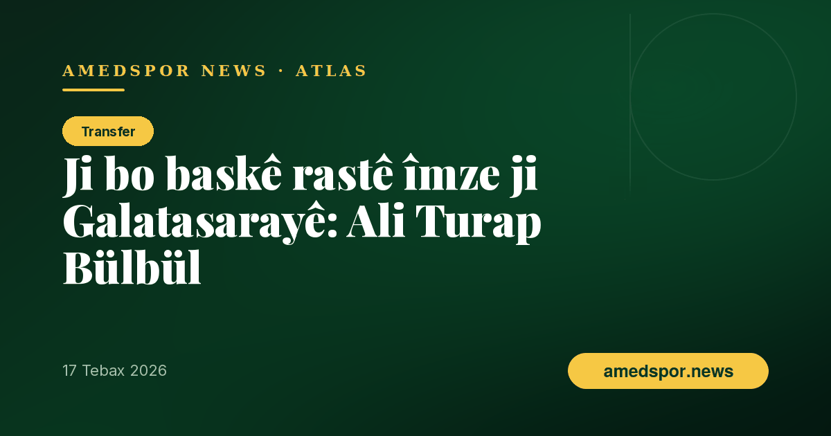 Amedsporê kêmasiya baskê rastê girt: Ali Turap Bülbül ji bo du salan îmze kir