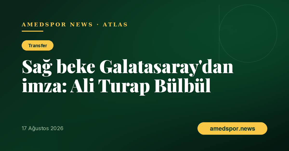 Amedspor sağ bek eksiğini kapattı: Ali Turap Bülbül iki yıllığına imzaladı
