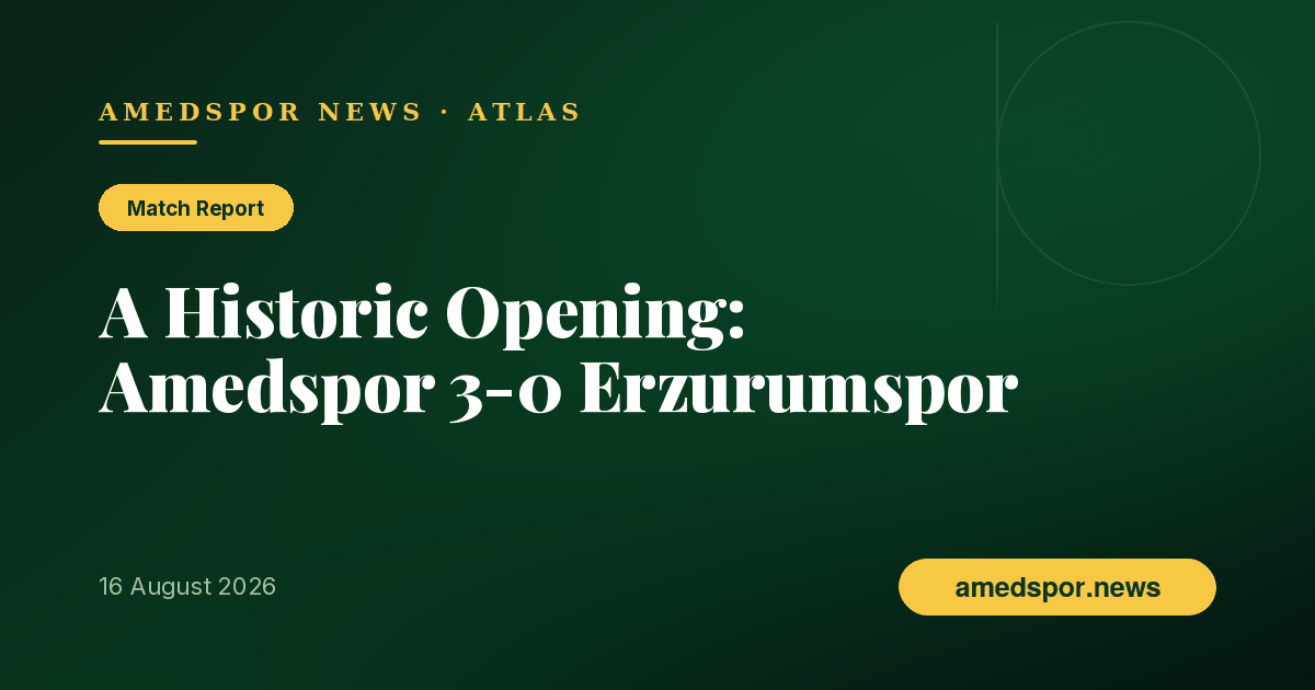 Amedspor Win the First Süper Lig Match in Their History 3-0