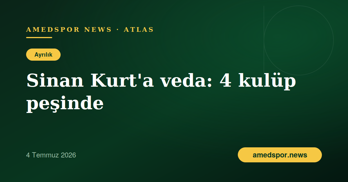 Sinan Kurt Amedspor'dan ayrıldı: 4 kulüp peşinde