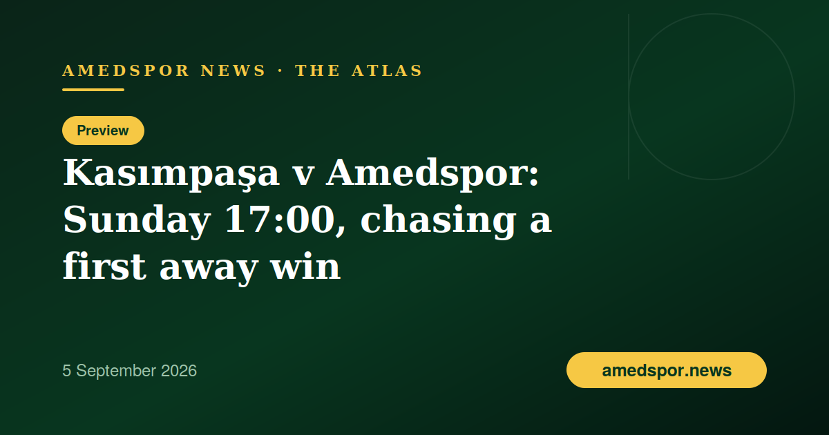 Kasımpaşa v Amedspor Preview: Sunday 17:00 in Istanbul, Chasing a First Away Win